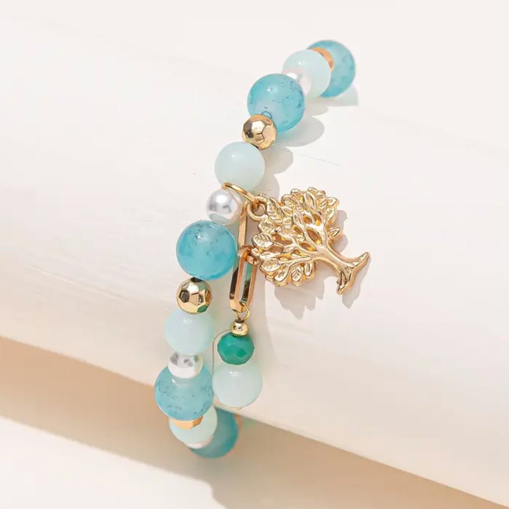 Crystal and Glass Beaded Handmade Bracelet